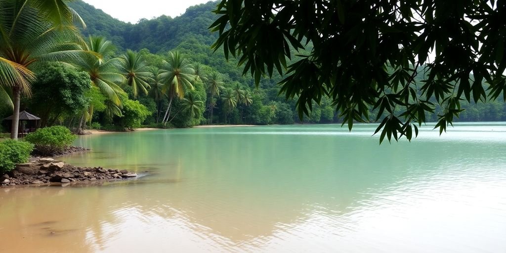 Tropical landscape in Thailand representing tranquility and healing.